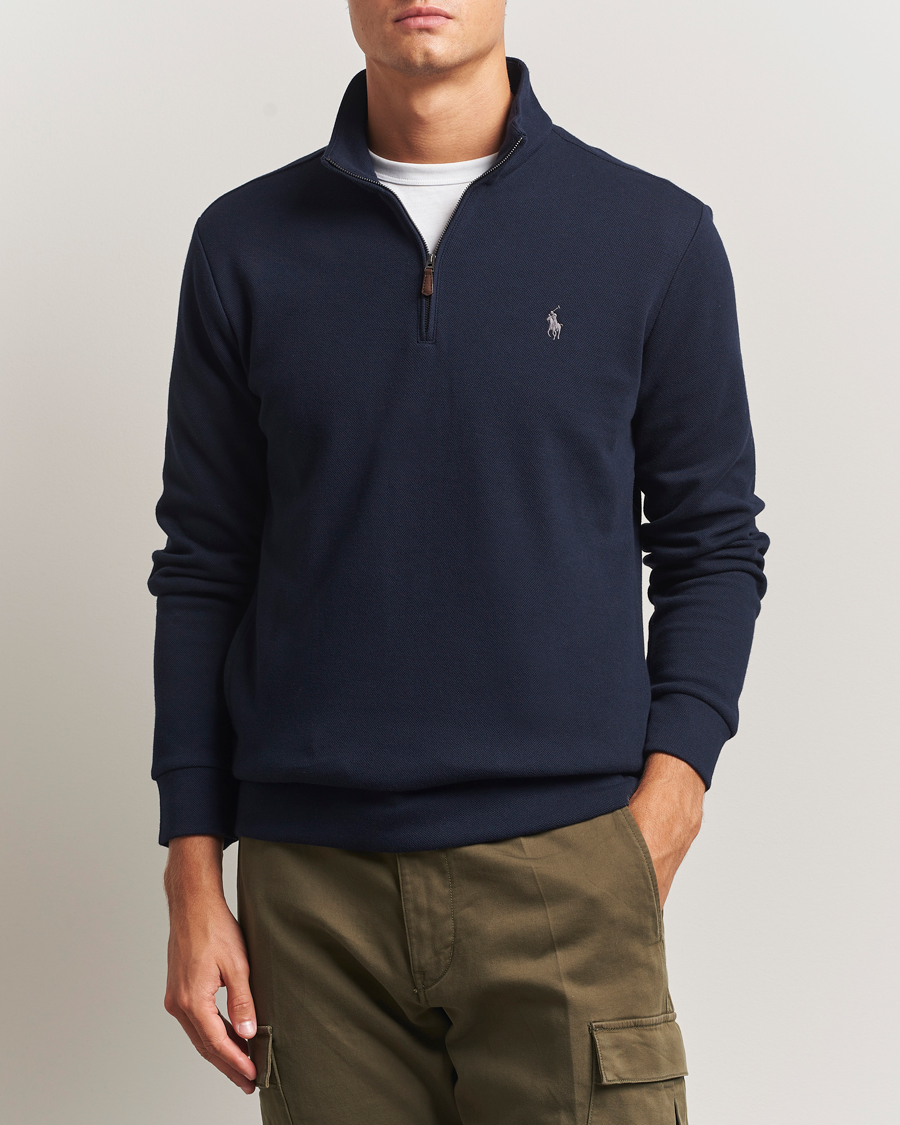 Herren | Pullover | Polo Ralph Lauren | Double Knit Jaquard Half Zip Sweater Aviator Navy