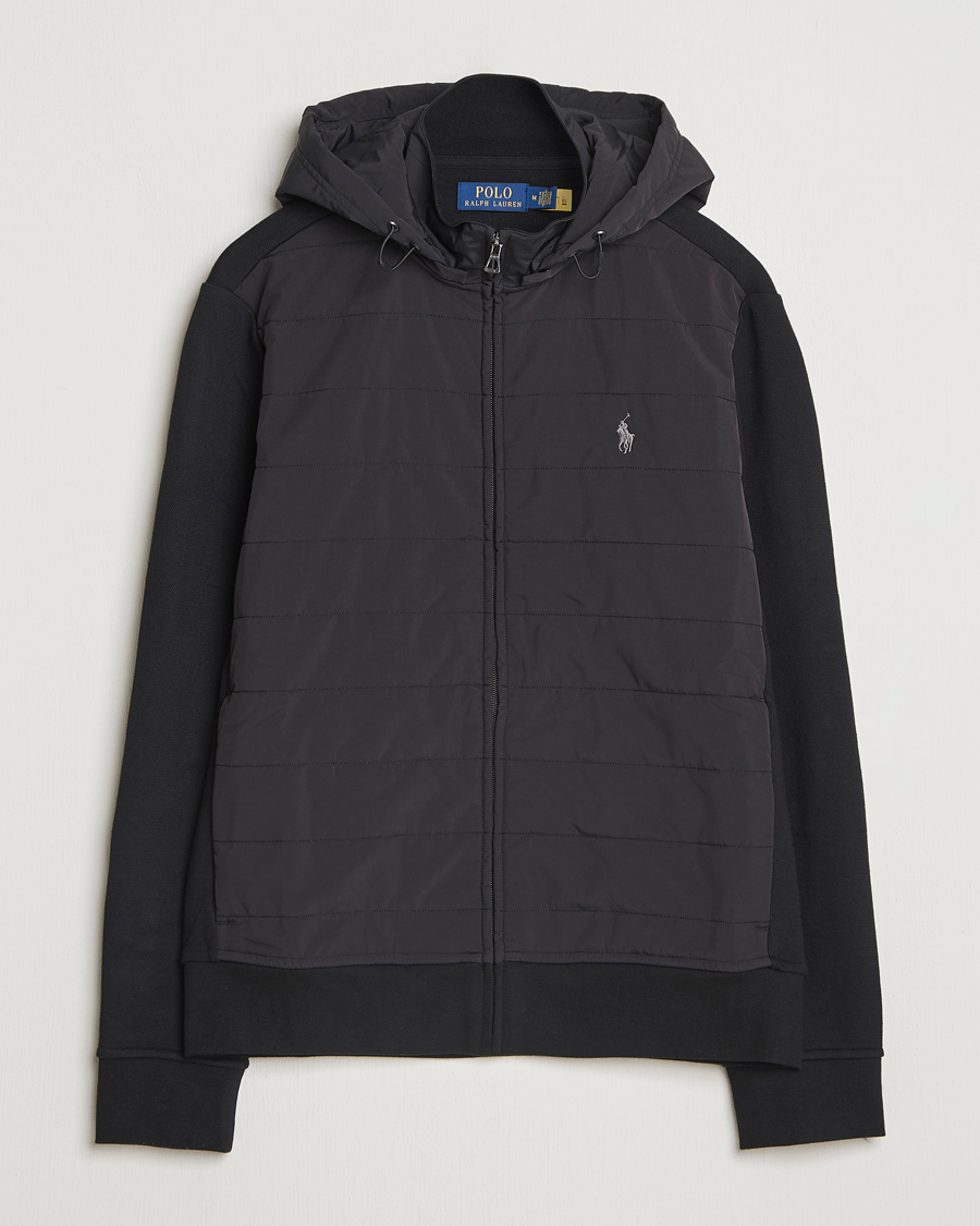 Herren | Pullover | Polo Ralph Lauren | Hybrid Jacquard Full Zip Hoodie Polo Black