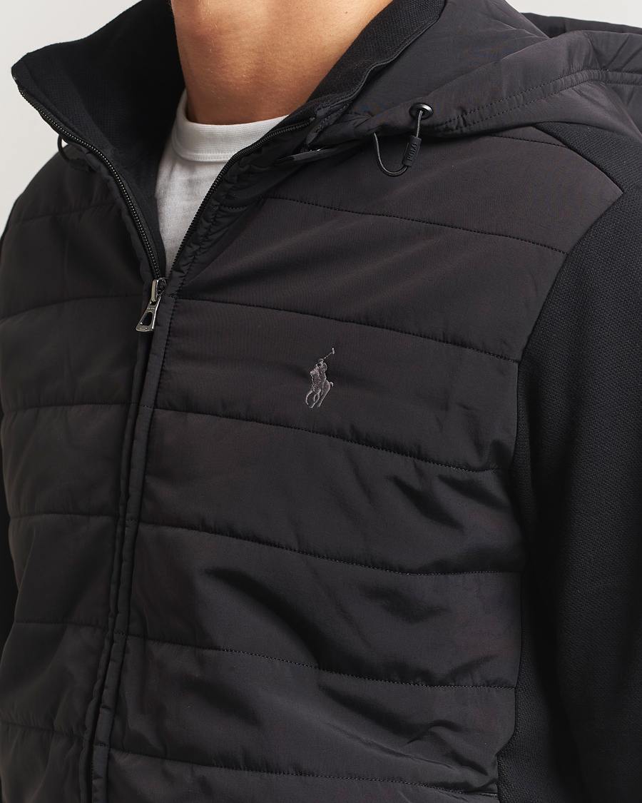 Herren | Pullover | Polo Ralph Lauren | Hybrid Jacquard Full Zip Hoodie Polo Black