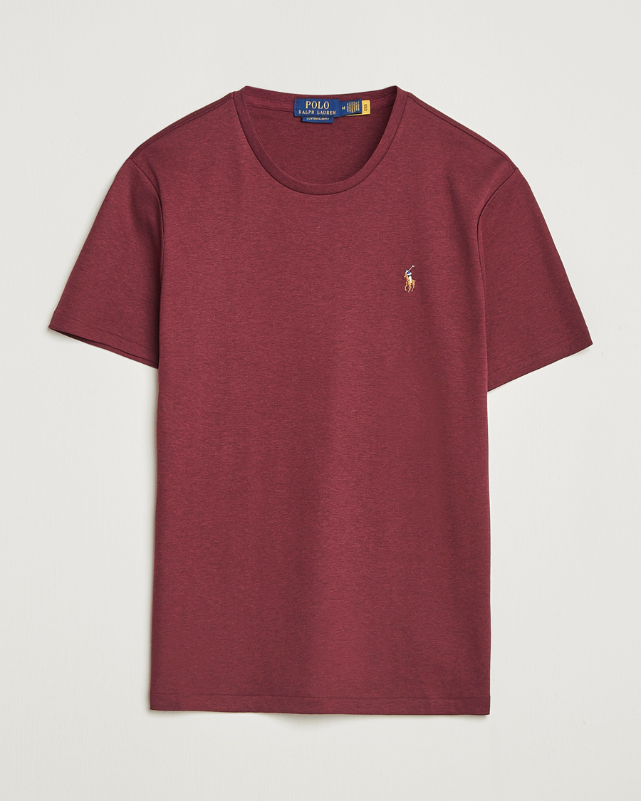 Herren | T-Shirts | Polo Ralph Lauren | Luxury Pima Cotton Crew Neck T-Shirt Wine Heather