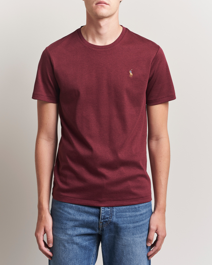 Herren | T-Shirts | Polo Ralph Lauren | Luxury Pima Cotton Crew Neck T-Shirt Wine Heather