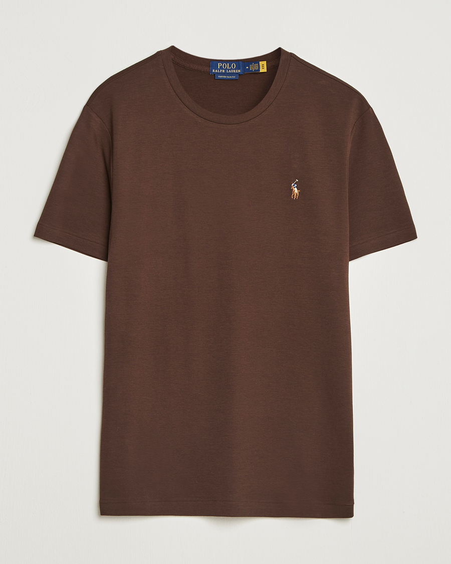 Herren | T-Shirts | Polo Ralph Lauren | Luxury Pima Cotton Crew Neck T-Shirt Nutmeg Brown