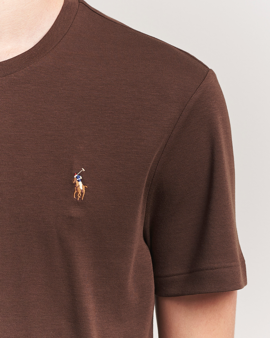 Herren | T-Shirts | Polo Ralph Lauren | Luxury Pima Cotton Crew Neck T-Shirt Nutmeg Brown