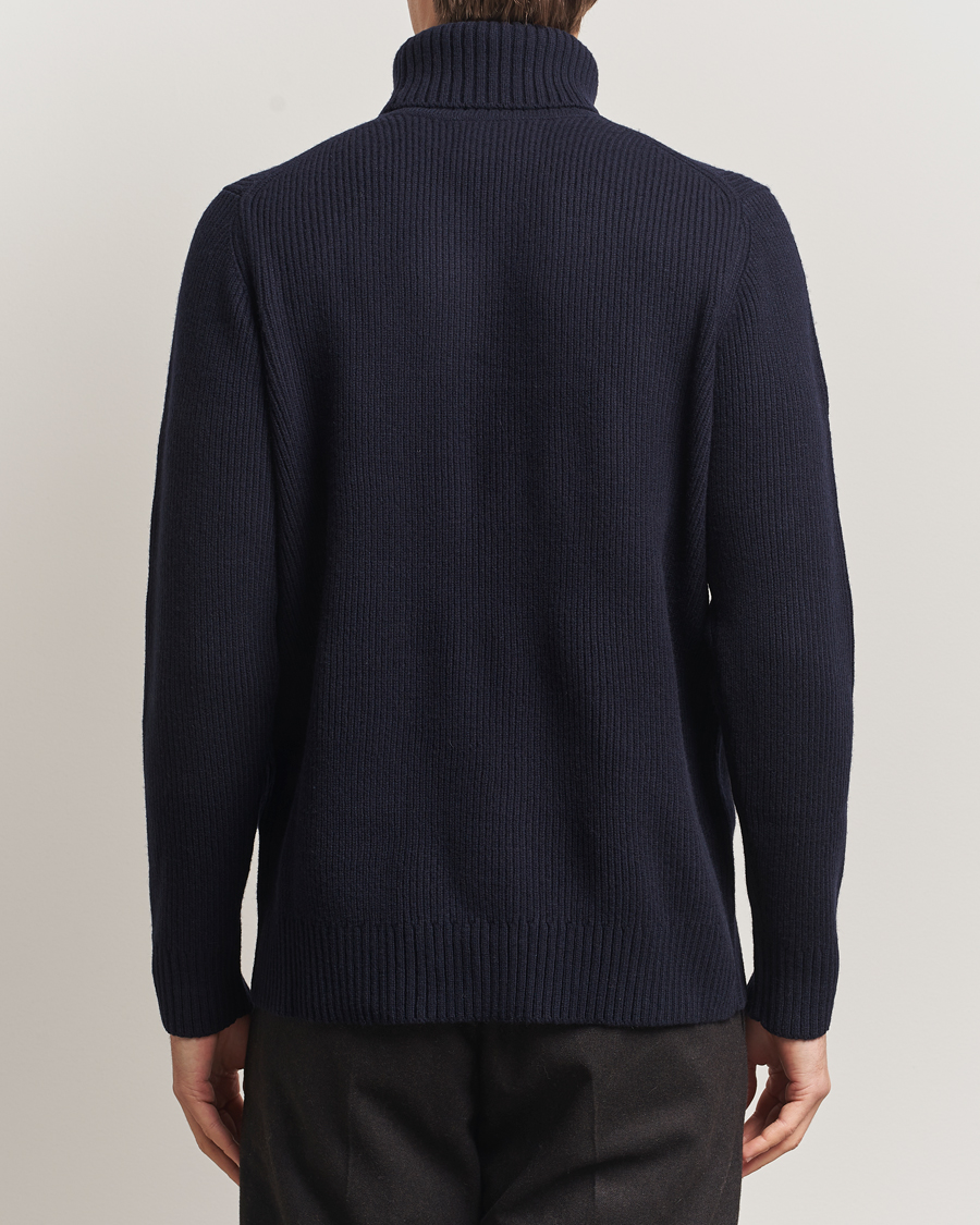 Herren | Pullover | Charles Tyrwhitt | Chunky Merino Roll Neck Navy