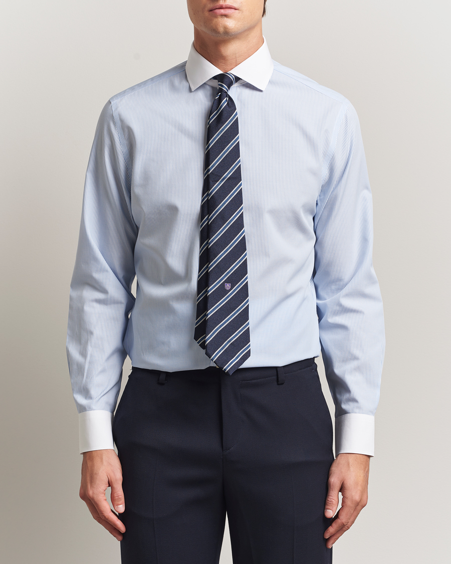 Herren | Hemden | Charles Tyrwhitt | Slim Fit Non Iron Bengal Stripe Winchester Shirt Sky Blue