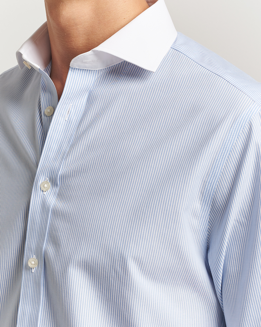 Herren | Hemden | Charles Tyrwhitt | Slim Fit Non Iron Bengal Stripe Winchester Shirt Sky Blue