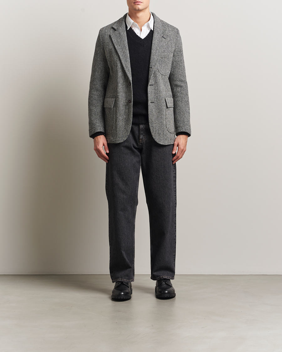 Herren | Sakkos | Drake's | MKVII Wool Herringbone Blazer Grey