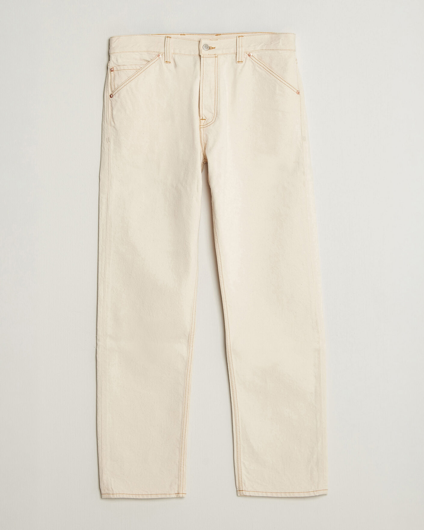 Herren | Jeans | Drake's | 5-Pocket Heavy Cotton Jeans Ecru
