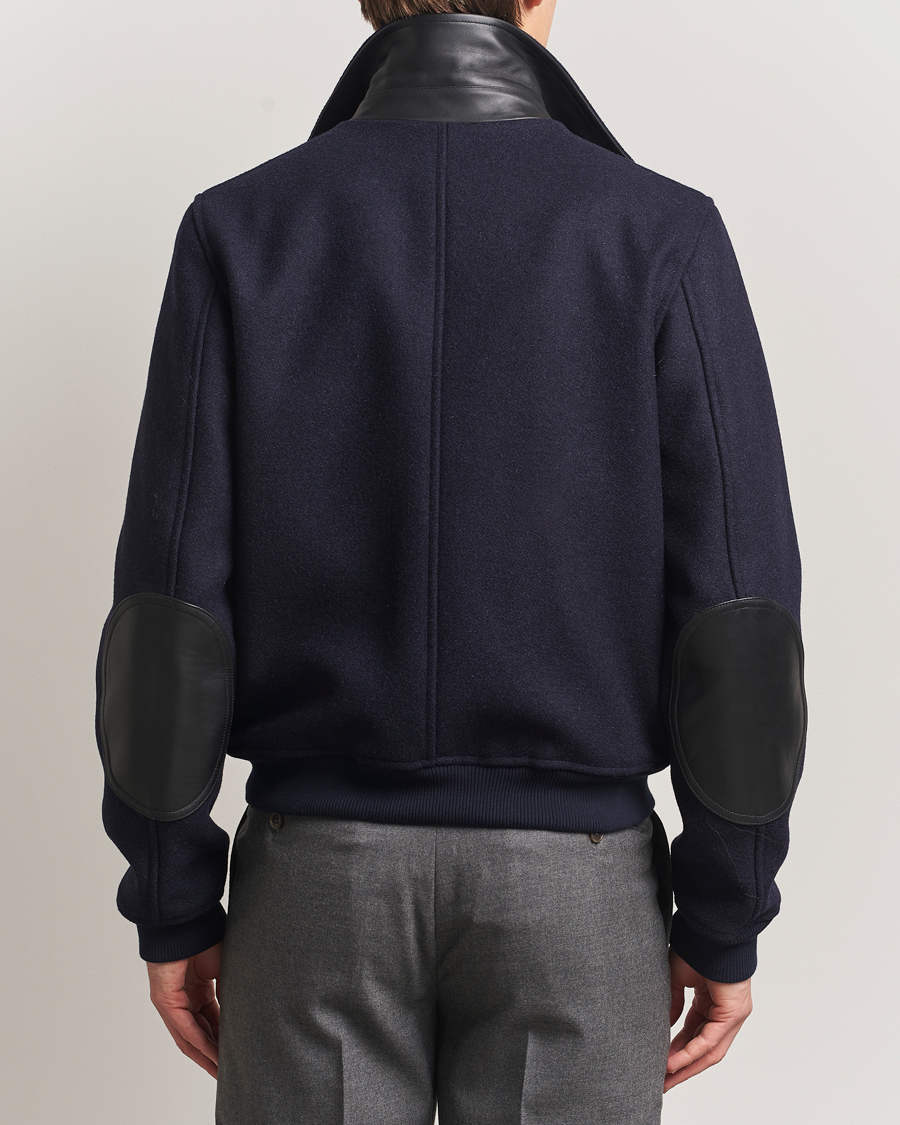 Herren | Jacken | Drake's | Melton Bomber Jacket Navy