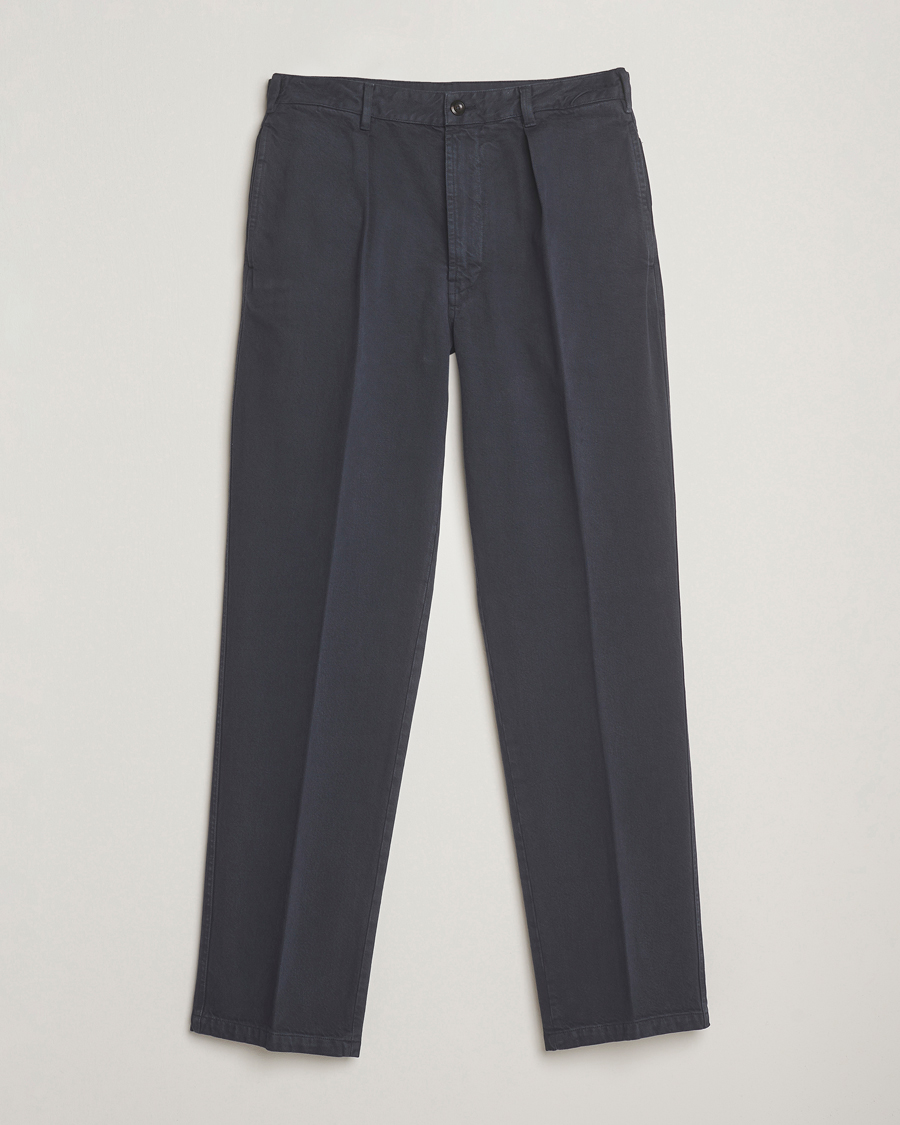 Herren | Hosen | Drake's | MKI Heavy Cotton Twill Trousers Navy
