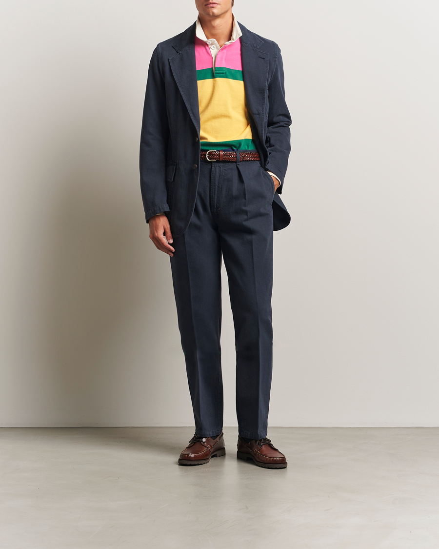Herren | Hosen | Drake's | MKI Heavy Cotton Twill Trousers Navy
