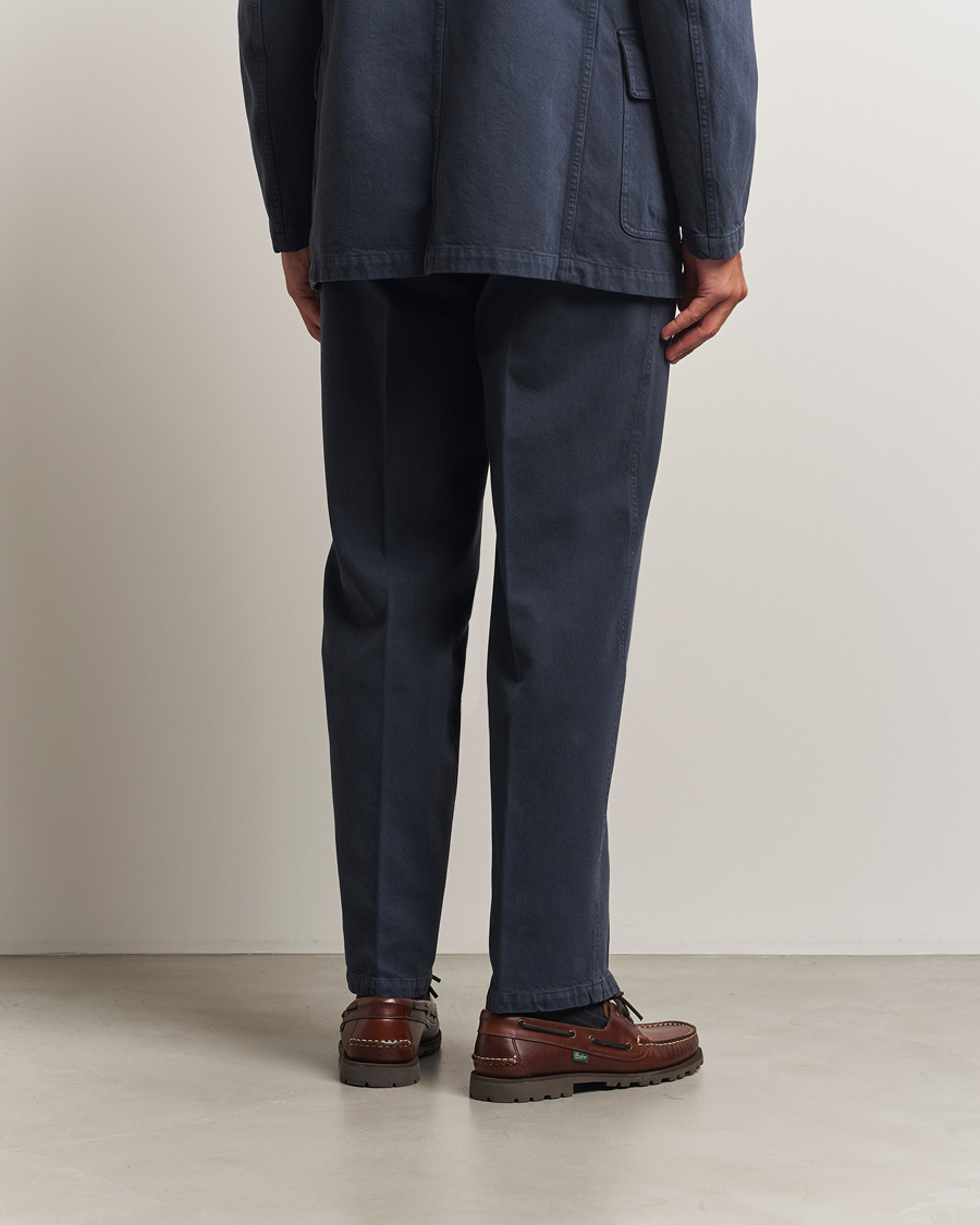 Herren | Hosen | Drake's | MKI Heavy Cotton Twill Trousers Navy