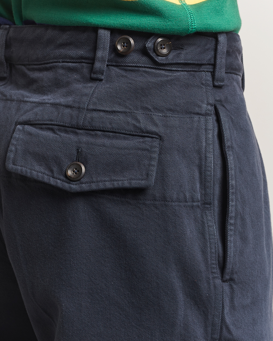 Herren | Hosen | Drake's | MKI Heavy Cotton Twill Trousers Navy