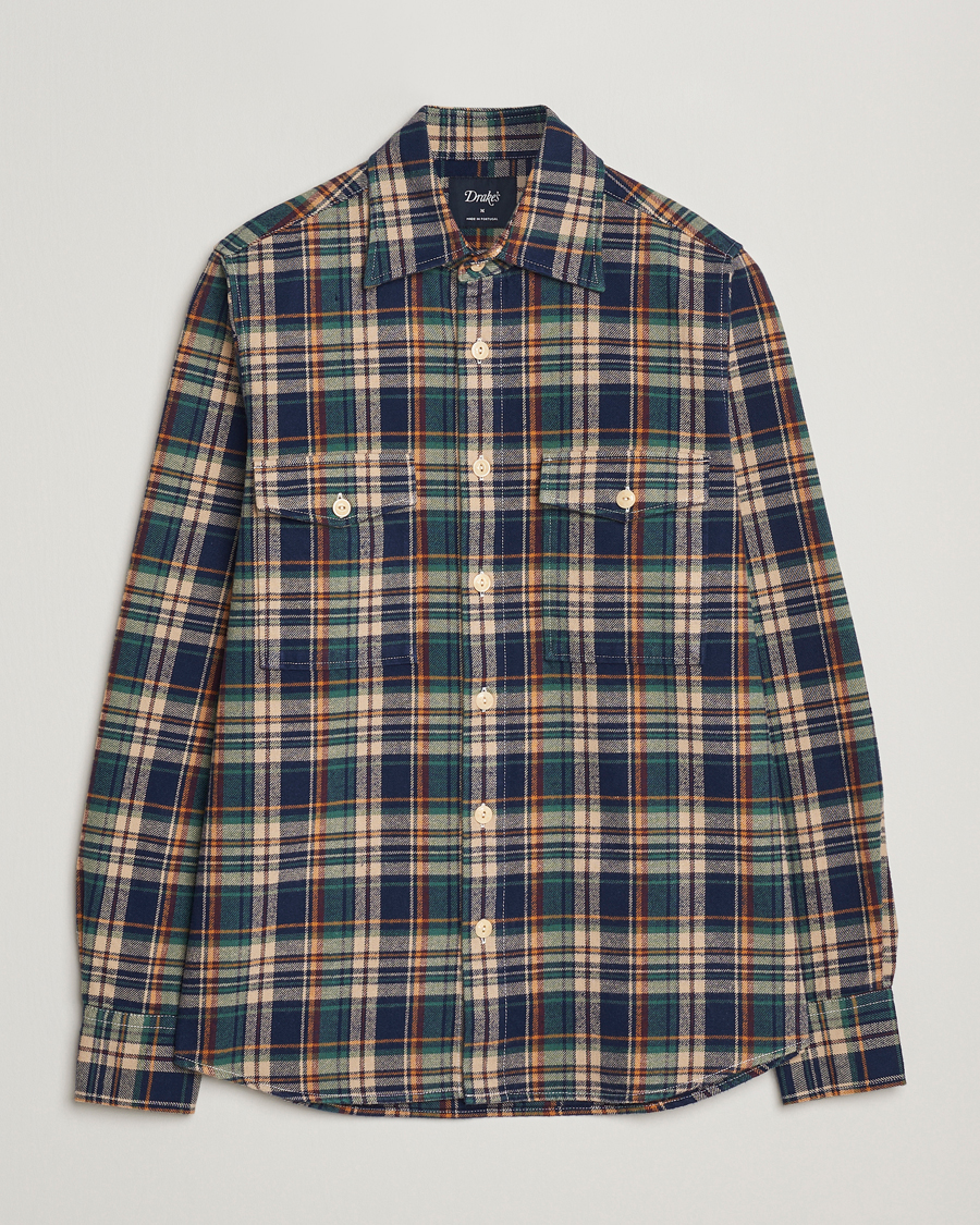 Herren | Hemden | Drake's | Check Relaxed Block Shirt Multi