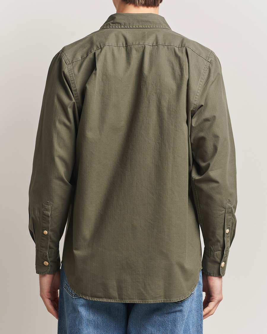 Herren | Hemden | Drake's | Ripstop Work Shirt Green