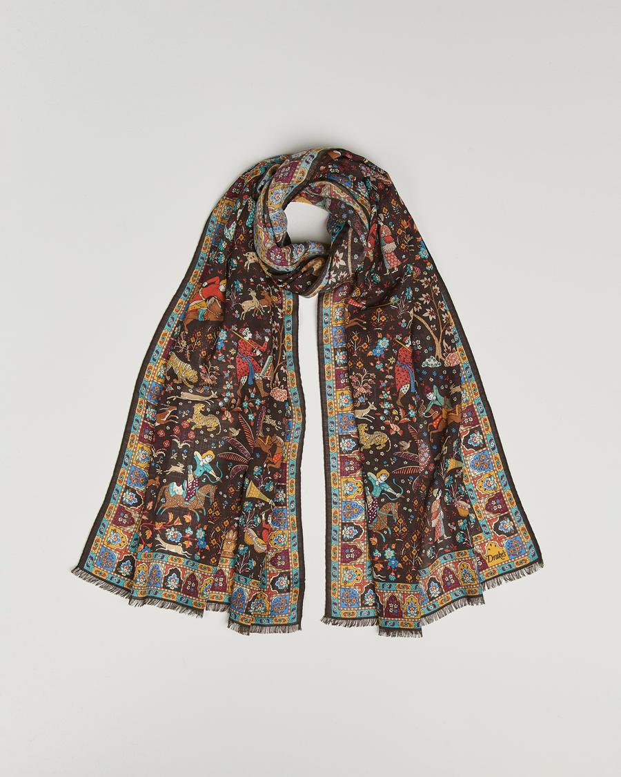 Herren | Drake's Mogul Garden Scarf Brown | Drake's | Mogul Garden Scarf Brown