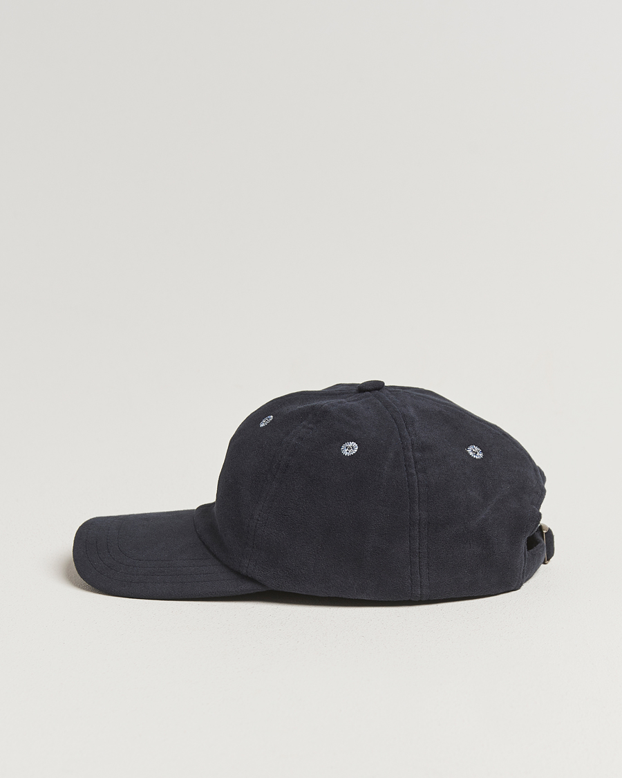 Herren | Drake's Horse Applique Moleskin Baseball Cap Navy | Drake's | Horse Applique Moleskin Baseball Cap Navy