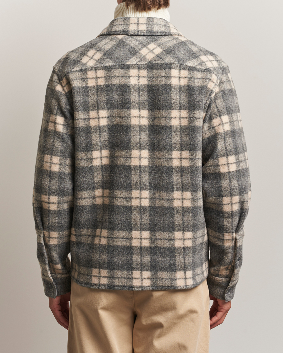 Herren | Hemden | Moncler | Wool Zip Overshirt Grey Check