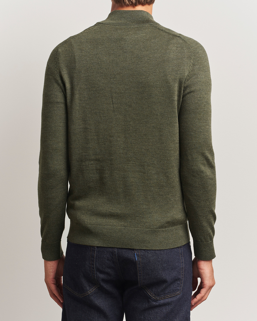 Herren | Pullover | Morris | John Merino Half Zip Olive