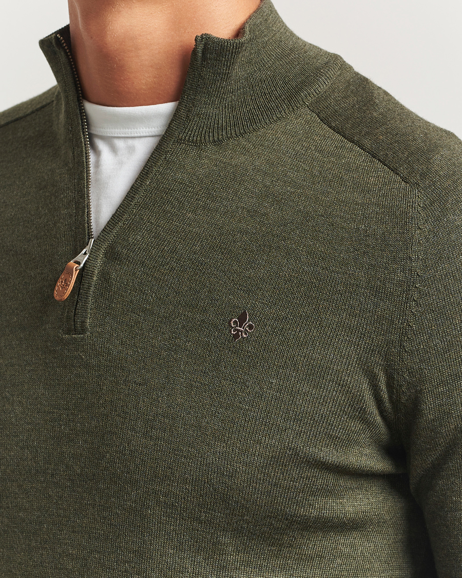Herren | Pullover | Morris | John Merino Half Zip Olive