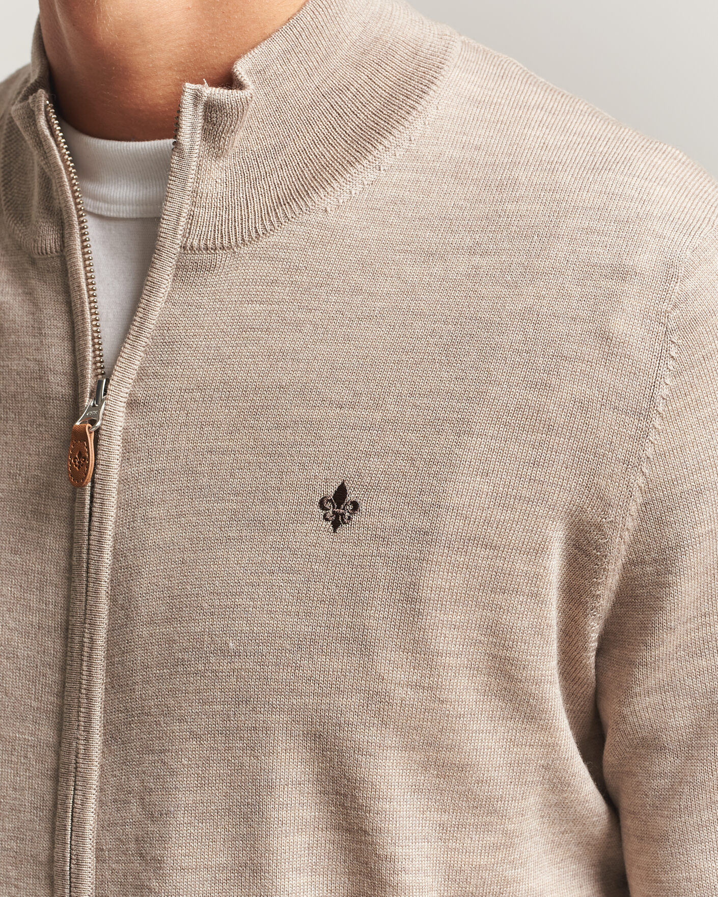 Herren | Pullover | Morris | Merino Full Zip Cardigan Khaki