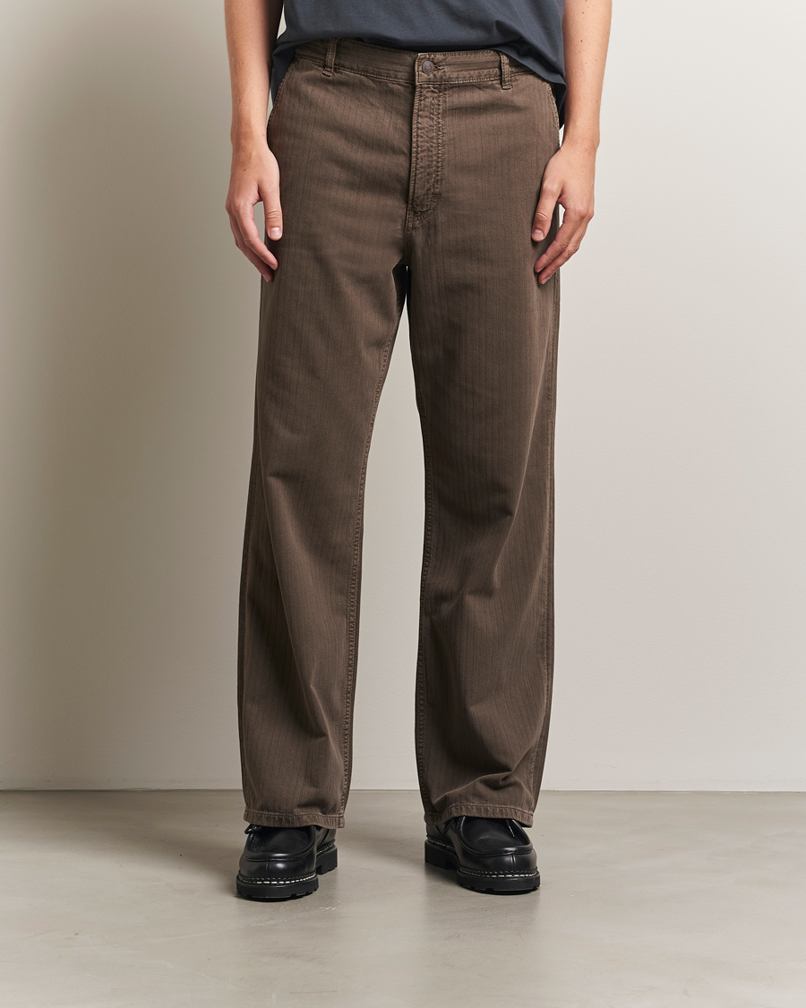 Herren | Hosen | Jeanerica | Genua Herringbone Twill Chino Brown