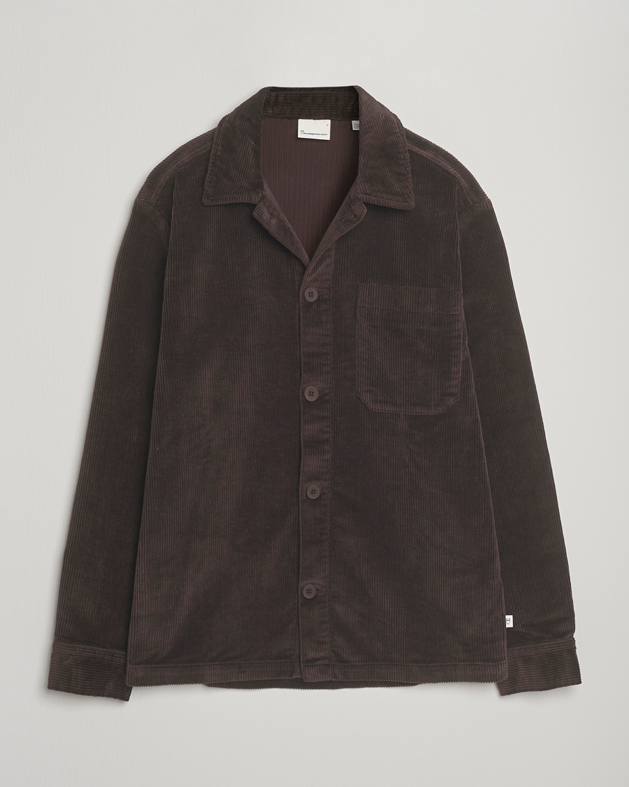 Herren | Hemden | KnowledgeCotton Apparel | Cotton Corduroy Overshirt Chocolate
