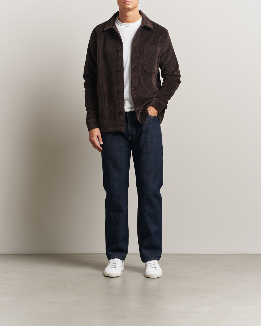 Herren | Hemden | KnowledgeCotton Apparel | Cotton Corduroy Overshirt Chocolate