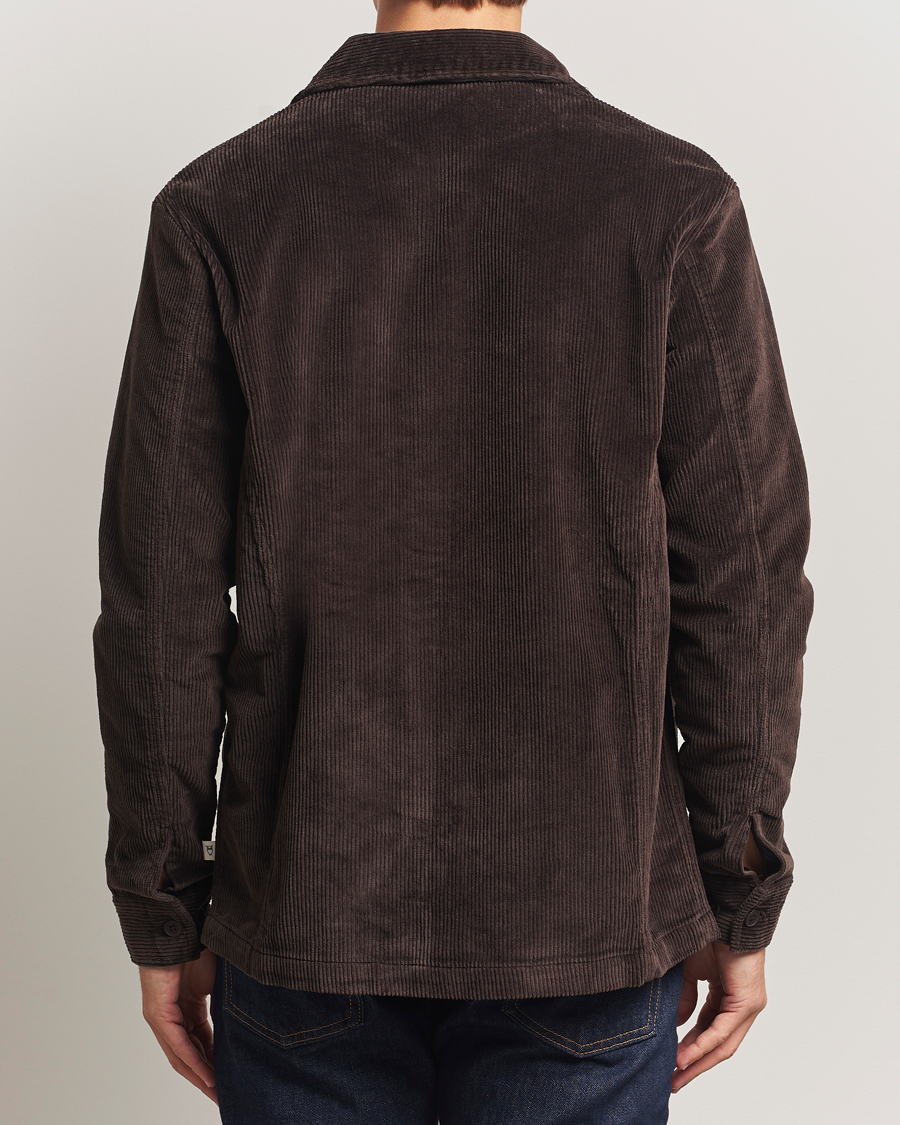 Herren | Hemden | KnowledgeCotton Apparel | Cotton Corduroy Overshirt Chocolate