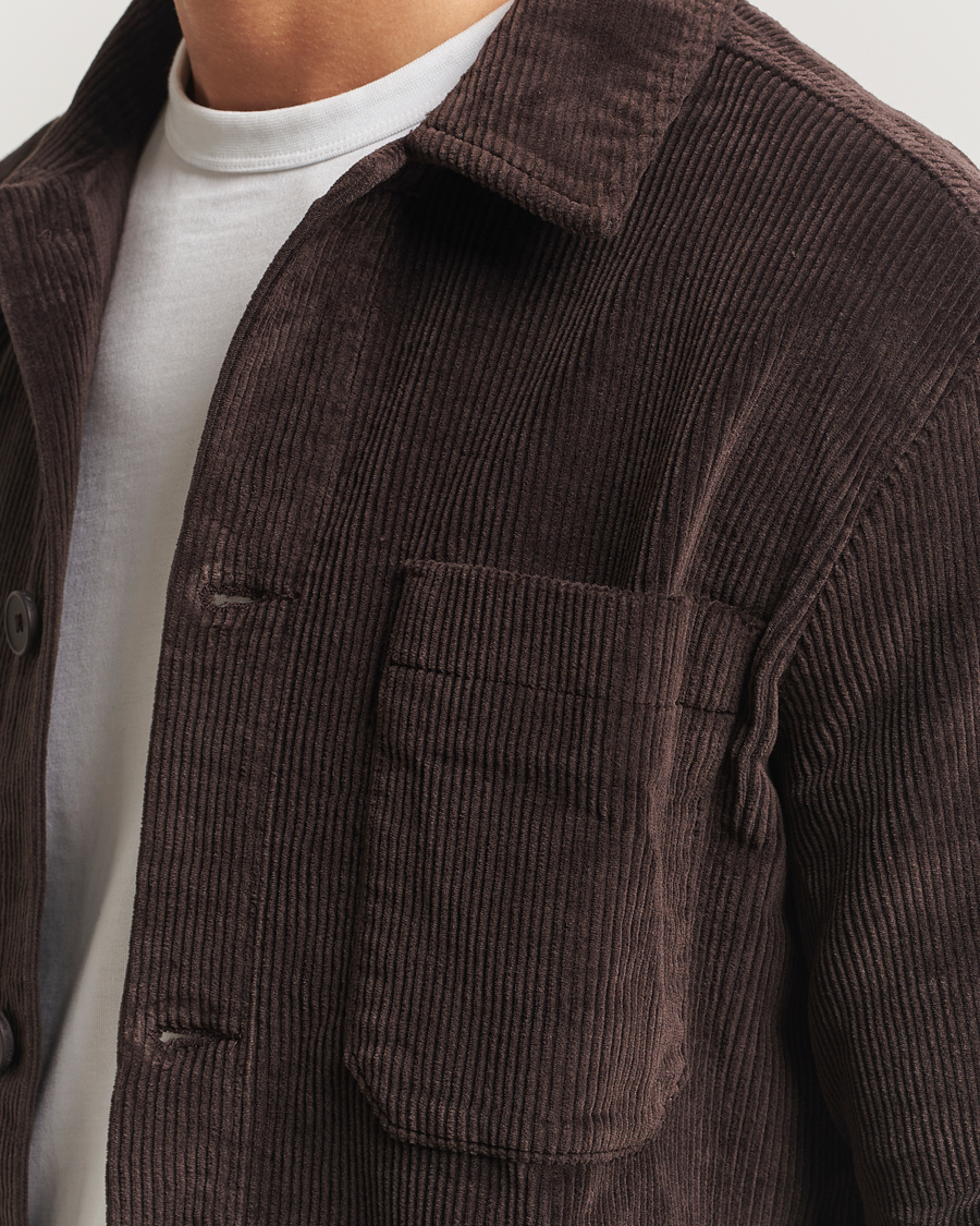Herren | Hemden | KnowledgeCotton Apparel | Cotton Corduroy Overshirt Chocolate