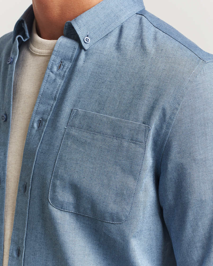 Herren | Hemden | KnowledgeCotton Apparel | Regular Fit Melange Flannel Shirt Denim