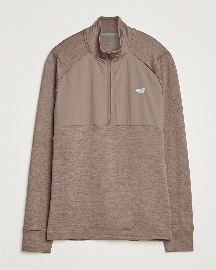 Herren | Pullover | New Balance Running | Heat Grid Half Zip Earth Shadow Heather