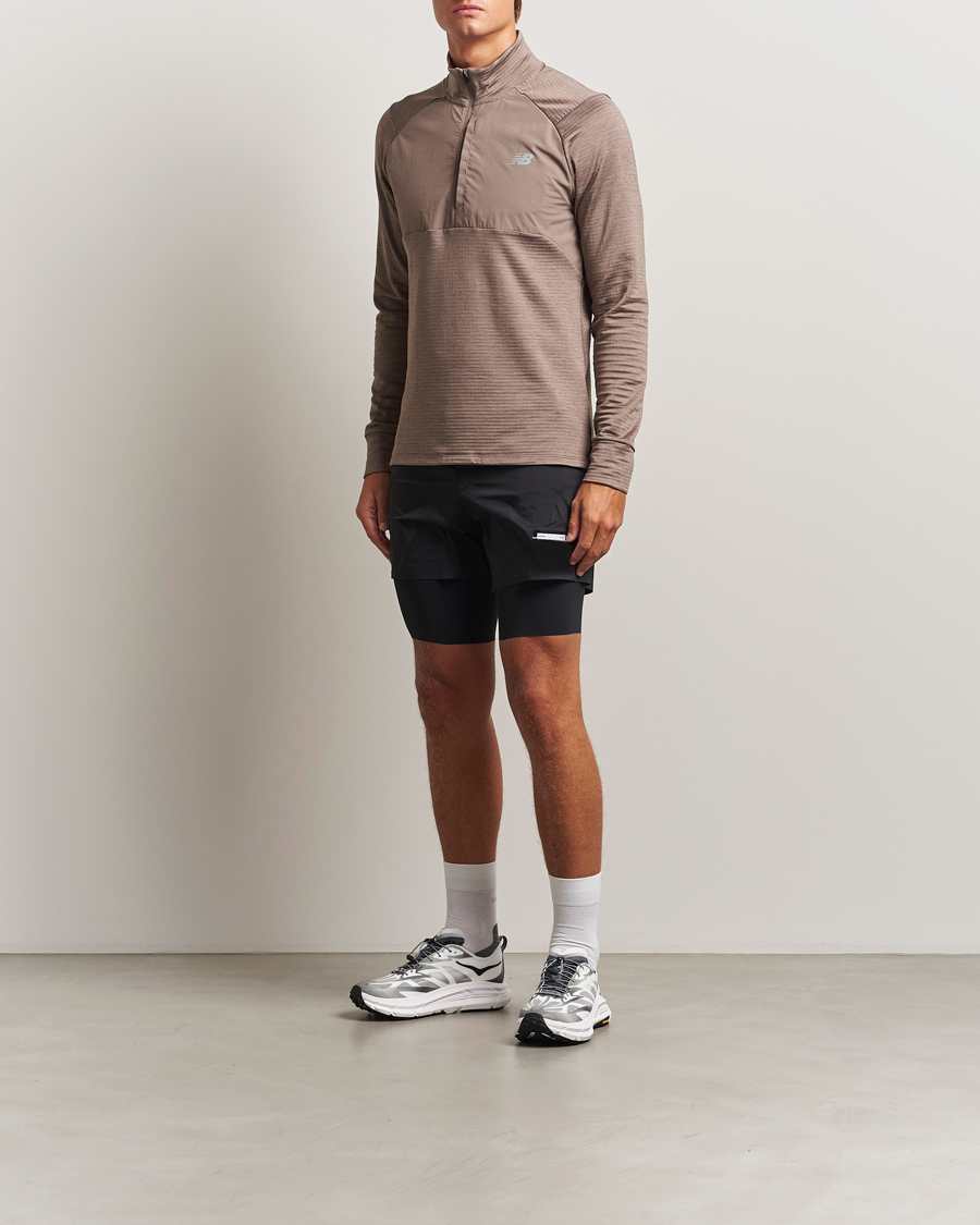 Herren | Pullover | New Balance Running | Heat Grid Half Zip Earth Shadow Heather