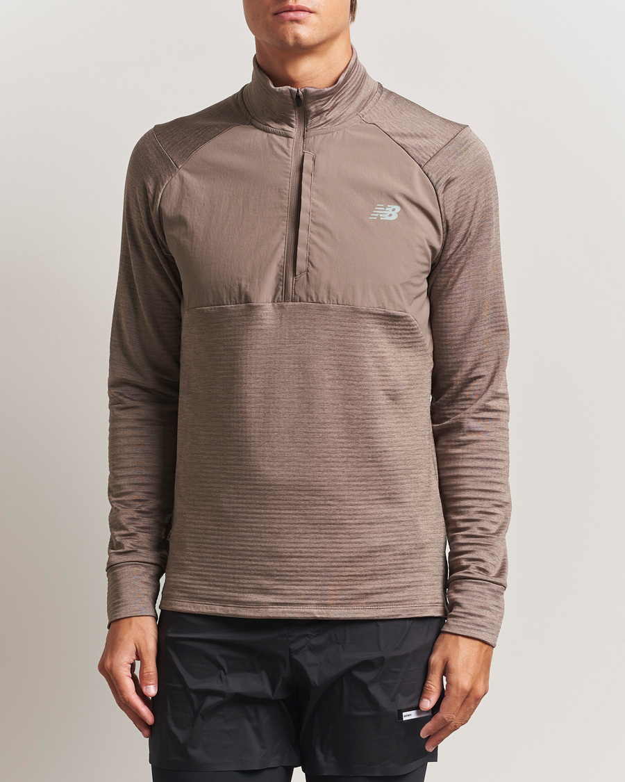Herren | Pullover | New Balance Running | Heat Grid Half Zip Earth Shadow Heather