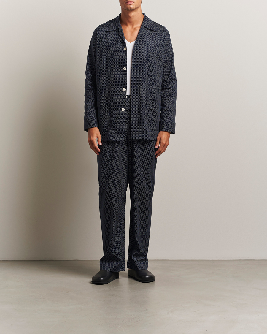 Herren | Schlafanzüge & Bademäntel | Derek Rose | Printed Cotton Pyjama Set Navy