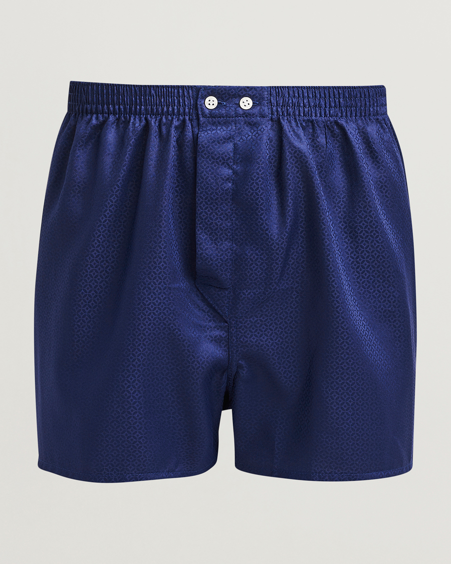 Herren | Unterwäsche | Derek Rose | Classic Fit Woven Cotton Boxer Shorts Navy