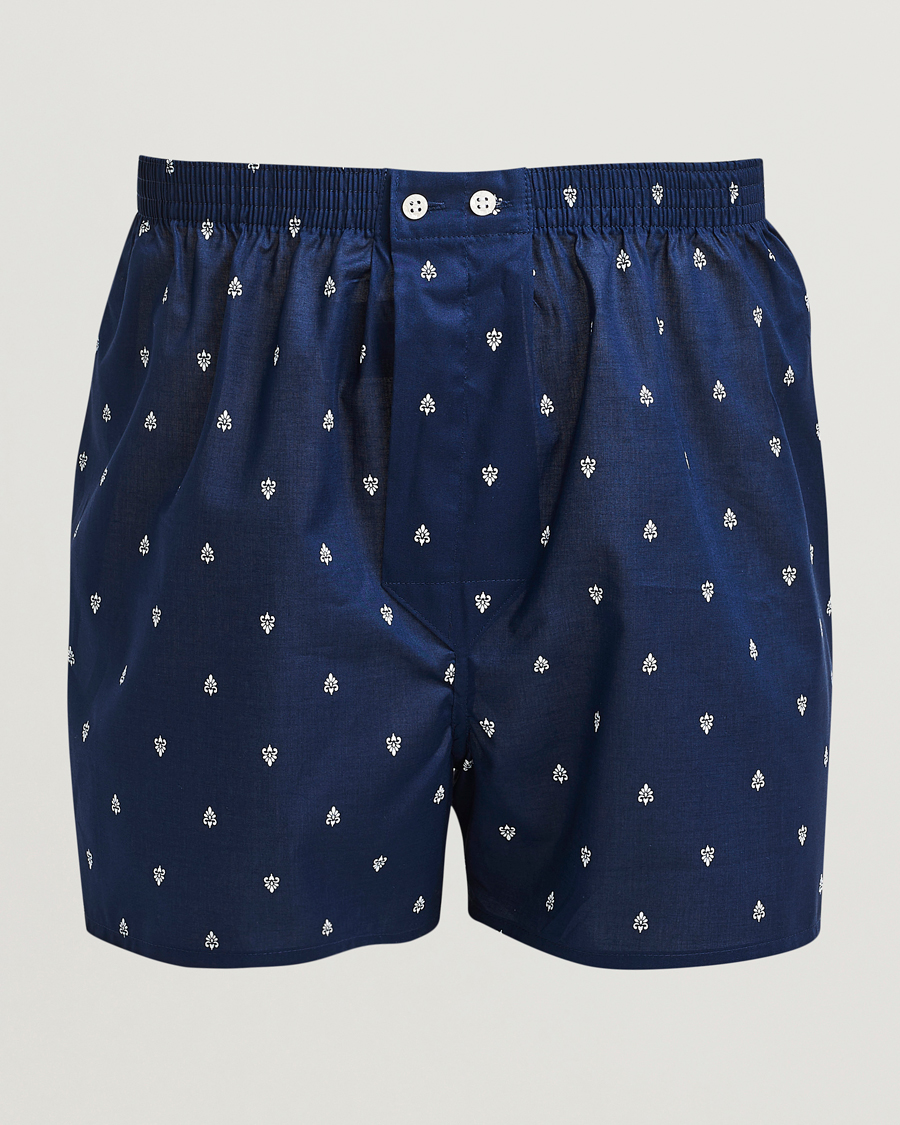 Herren | Unterwäsche | Derek Rose | Classic Fit Woven Cotton Boxer Shorts Navy