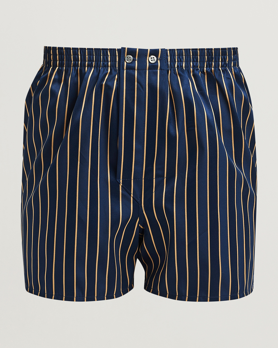 Herren | Unterwäsche | Derek Rose | Classic Fit Woven Cotton Boxer Shorts Navy