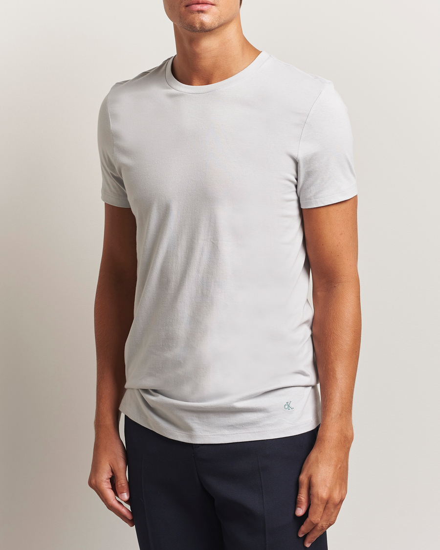 Herren | T-Shirts | Calvin Klein | 3-Pack Cotton Crew Neck T-Shirt Blue/Grey/Green