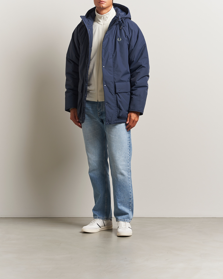 Herren | Jacken | Fred Perry | Stockport Padded Hooded Jacket Dark Airforce