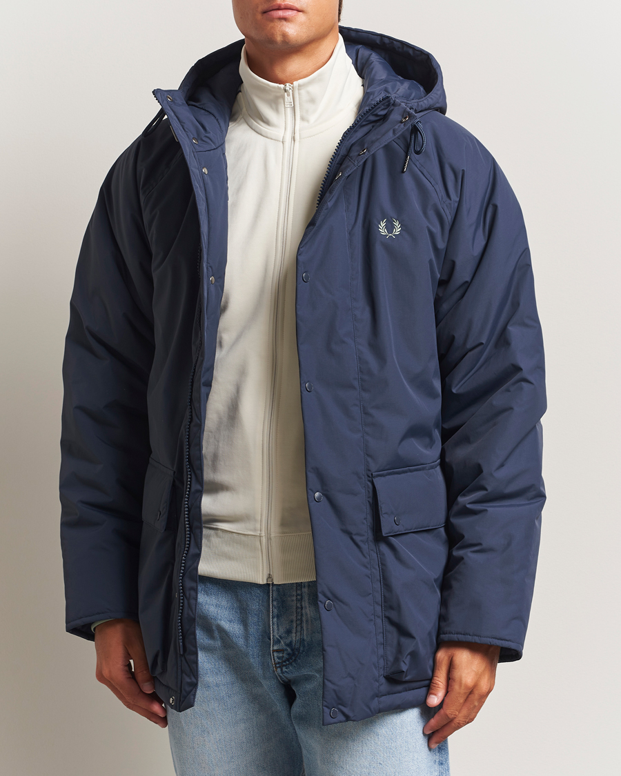 Herren | Jacken | Fred Perry | Stockport Padded Hooded Jacket Dark Airforce