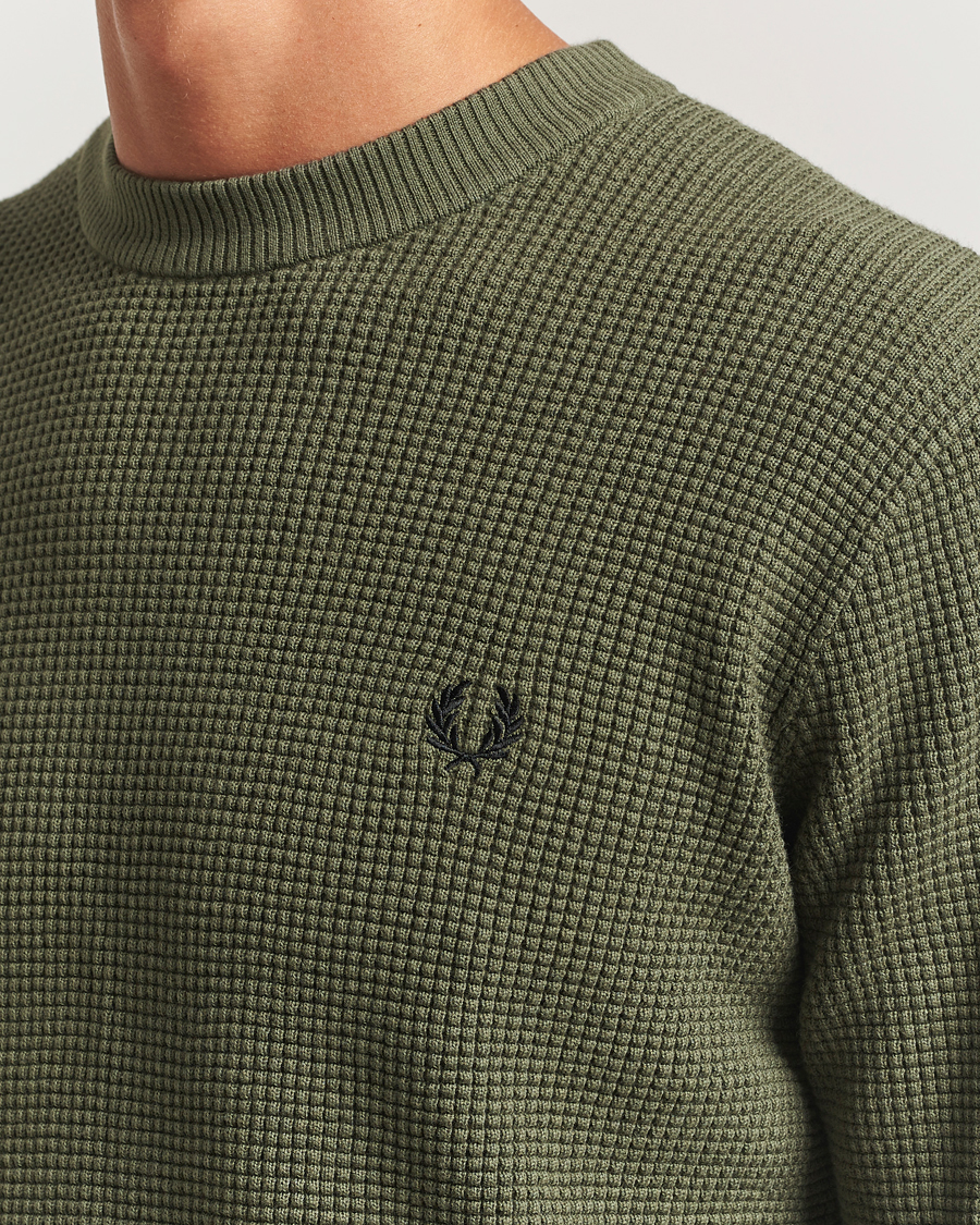 Herren | Pullover | Fred Perry | Waffle Stitch Jumper Laurel Green