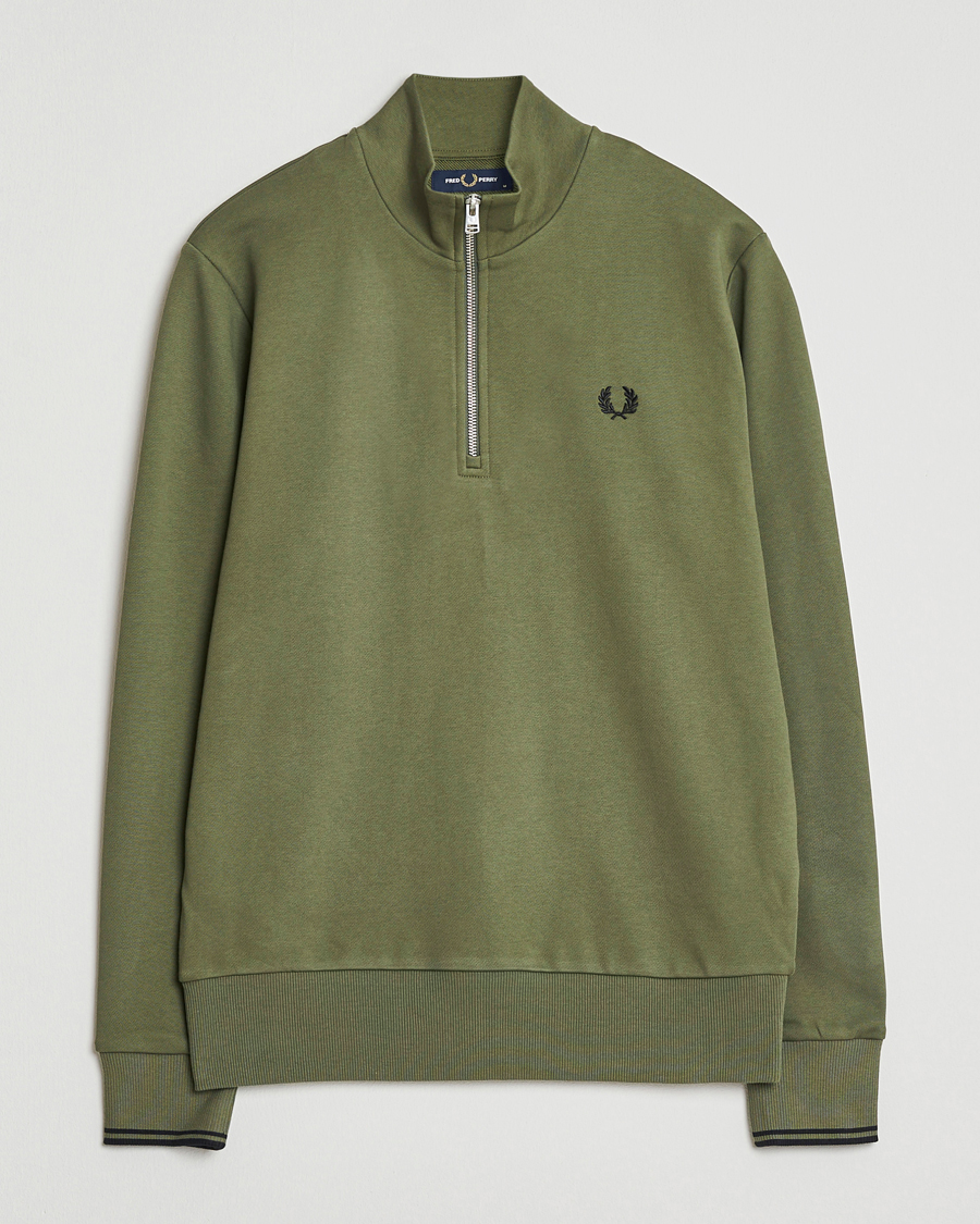 Herren | Pullover | Fred Perry | Half Zip Sweatshirt Night Green