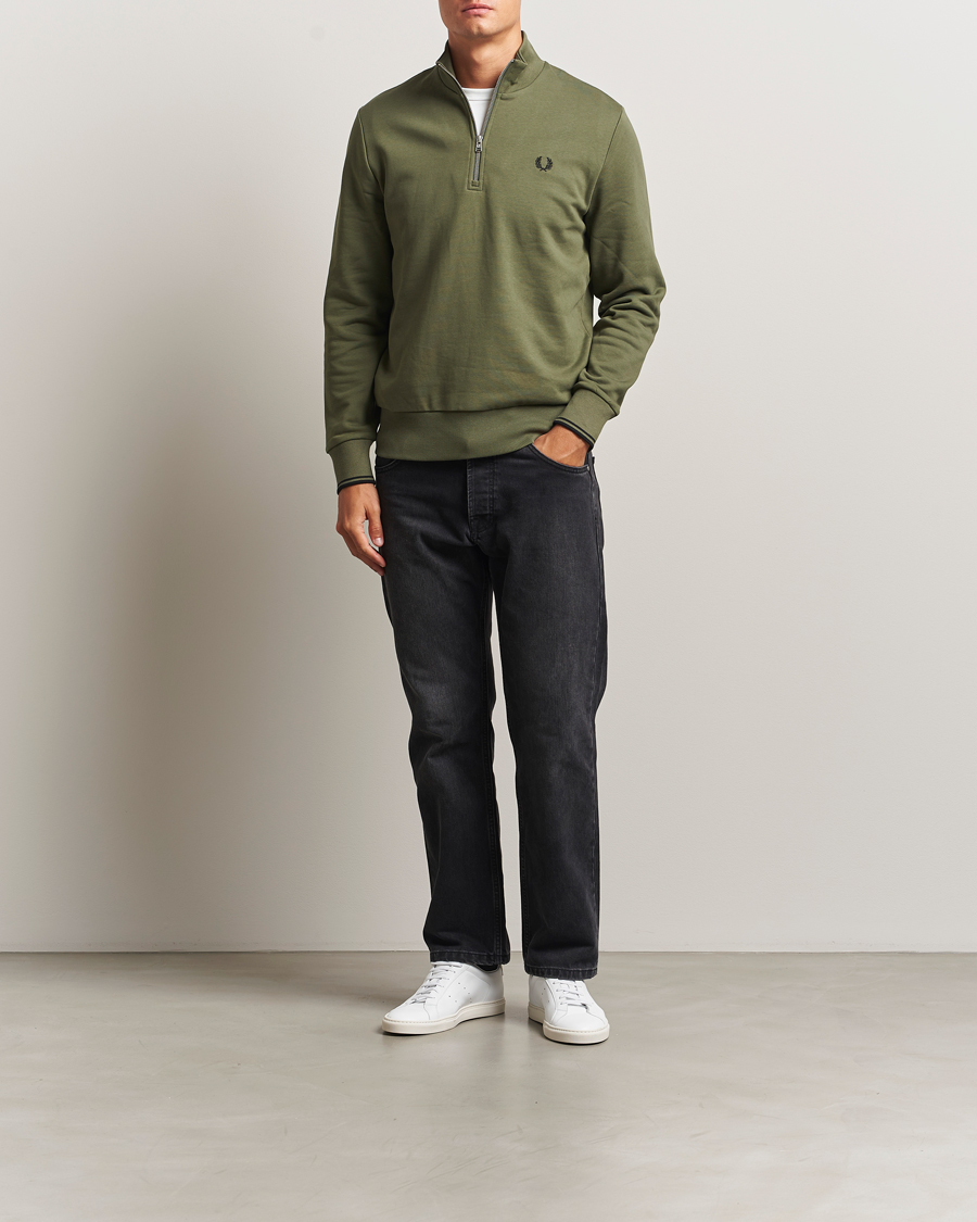 Herren | Pullover | Fred Perry | Half Zip Sweatshirt Night Green
