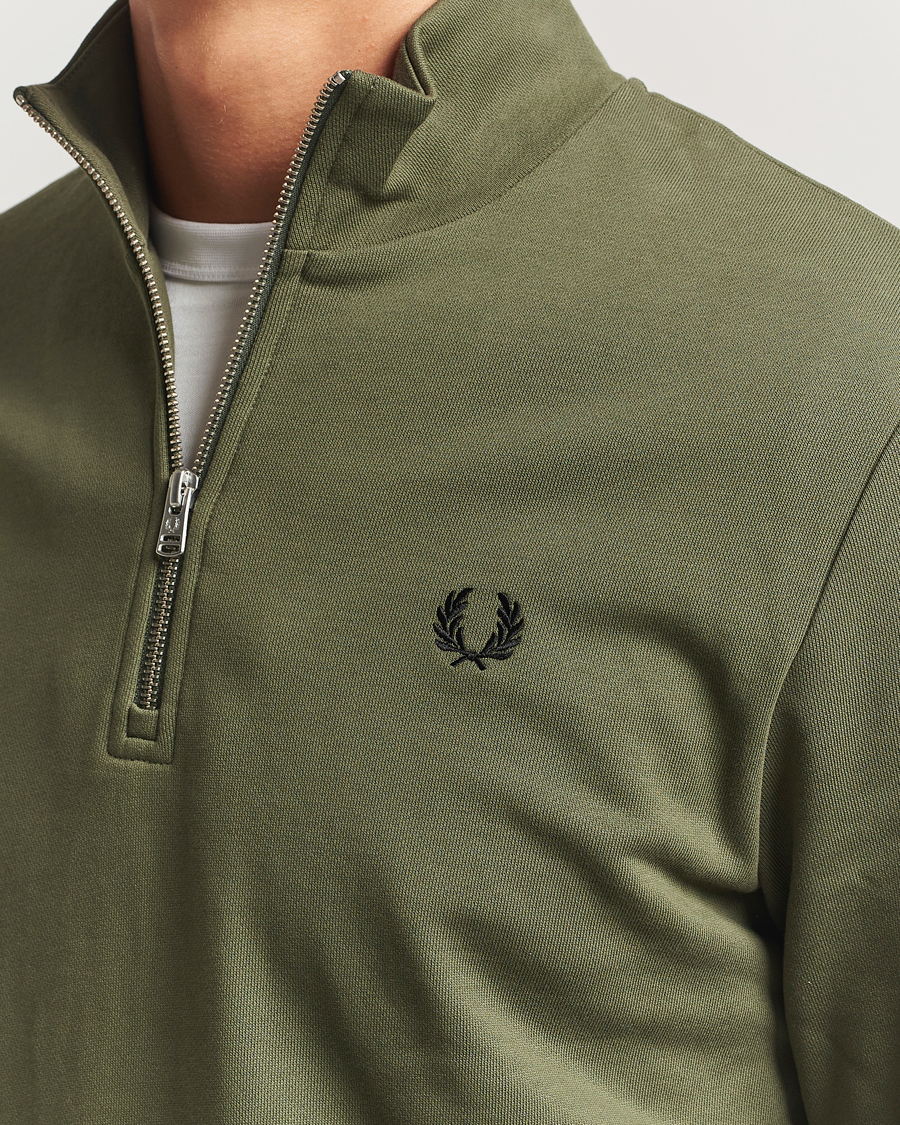 Herren | Pullover | Fred Perry | Half Zip Sweatshirt Night Green