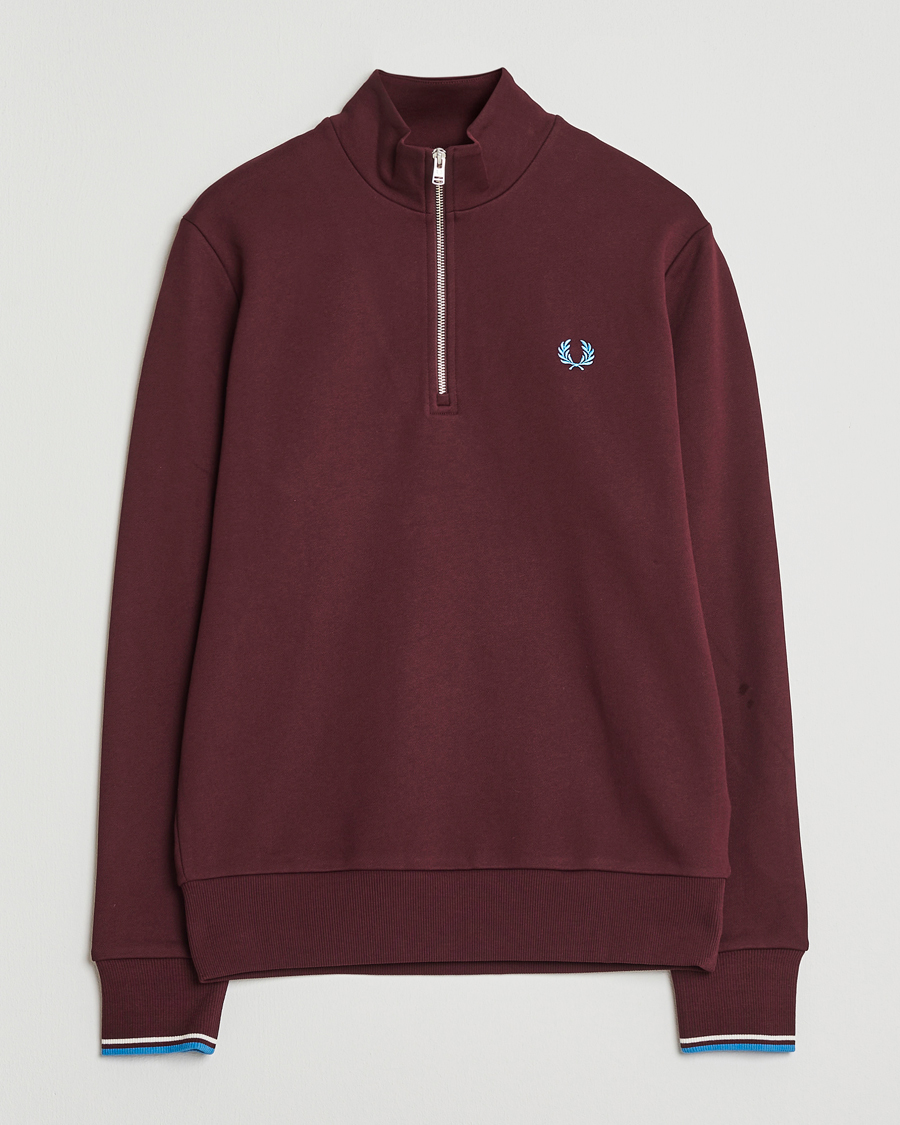 Herren | Pullover | Fred Perry | Half Zip Sweatshirt Oxblood