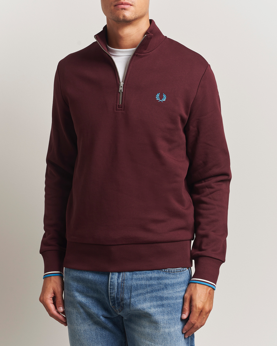 Herren | Pullover | Fred Perry | Half Zip Sweatshirt Oxblood