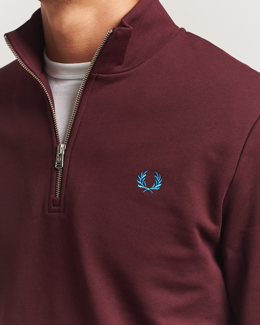 Herren | Pullover | Fred Perry | Half Zip Sweatshirt Oxblood