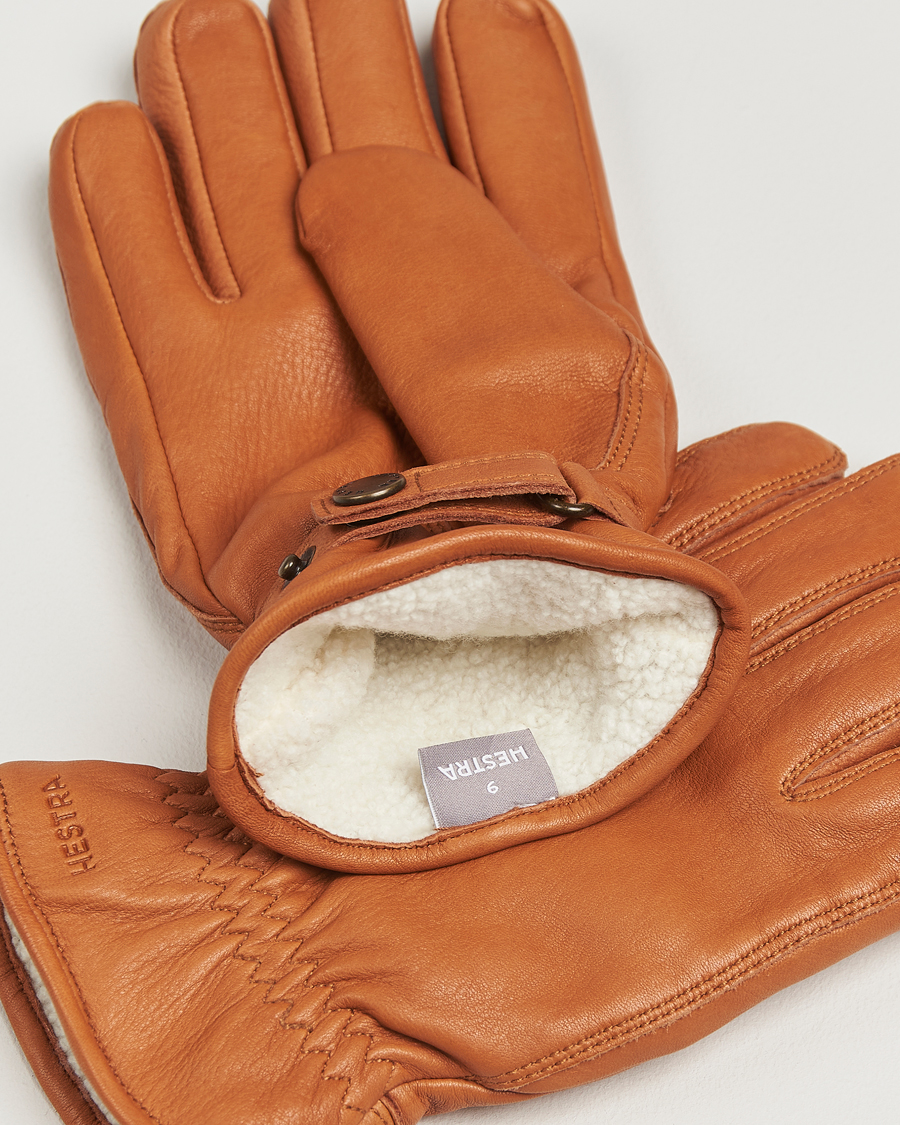 Herren | Handschuhe | Hestra | Burensvik Deerskin Wool Pile Glove Cognac