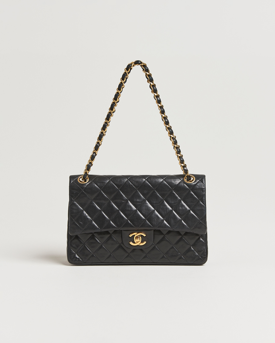 Herren | Pre-Owned & Vintage Bags | Chanel Pre-Owned | Classic Double Flap Medium Lambskin Black